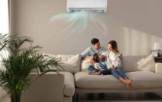 Family with ductless mini-split AC
